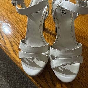 Nina Women's White Strappy Heels